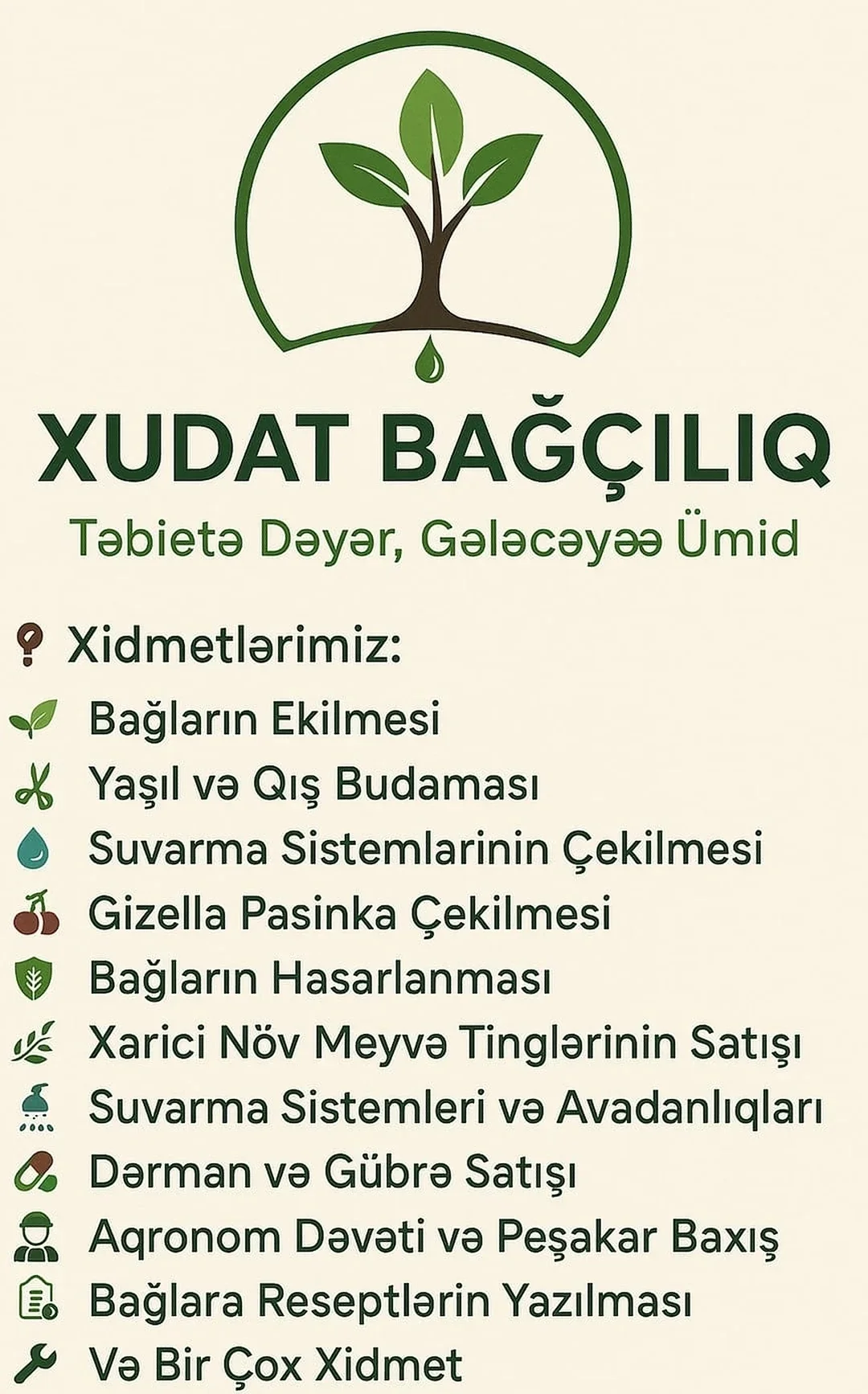 Bağban xidməti — Kənd/Təs Xidmətləri, Xaçmaz