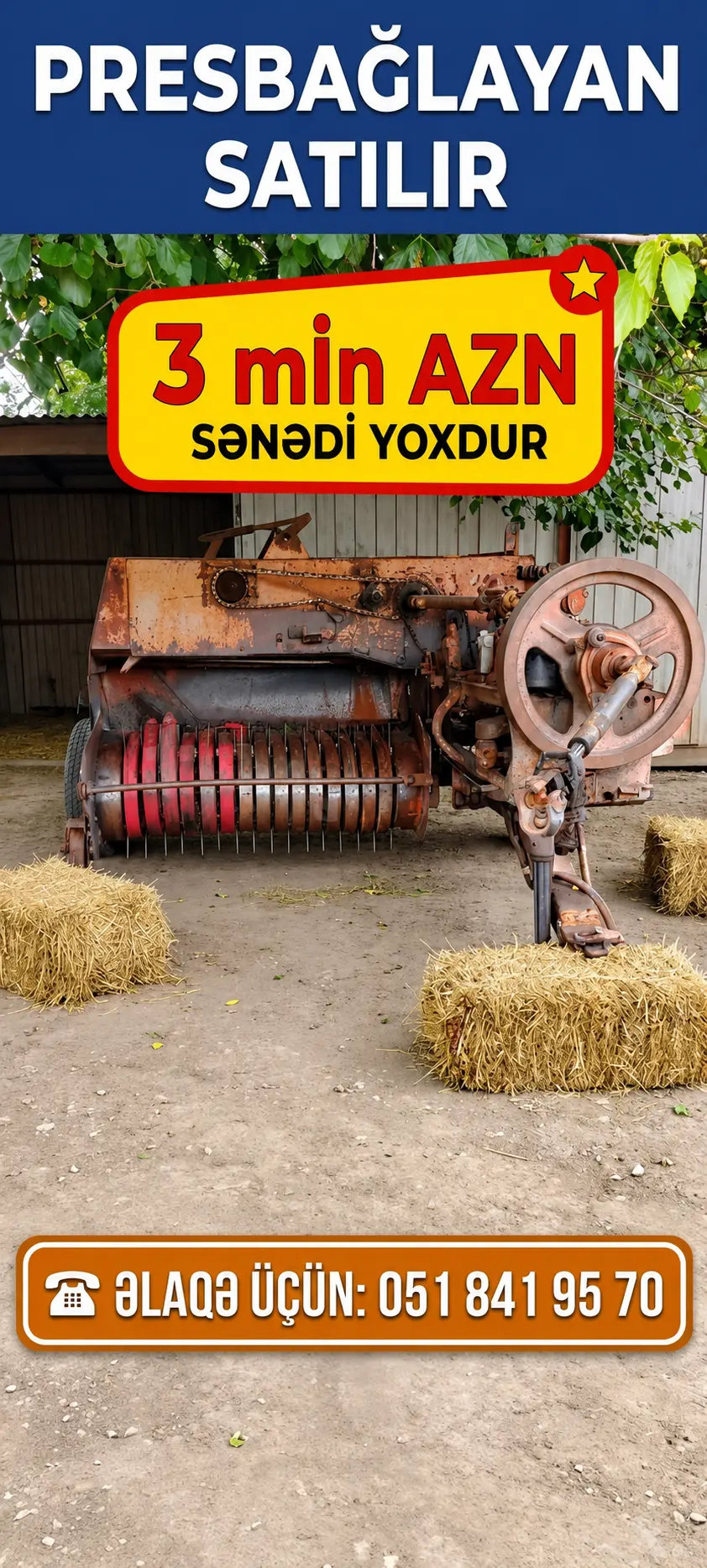 Pres bağlayan — K/T texnikası və ehtiyyat hissə, Bərdə