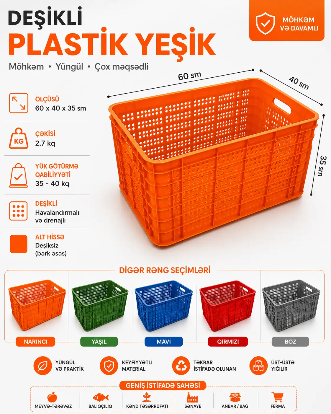 Plastik yeşik — Kənd Təsərrüfatı Ləvazimatı, Bakı