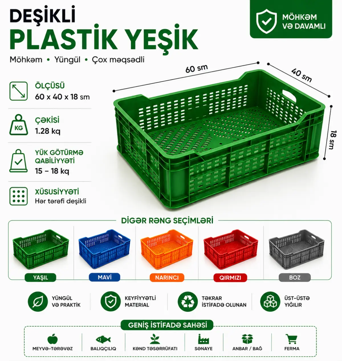Plastik yeşik — Kənd Təsərrüfatı Ləvazimatı, Bakı