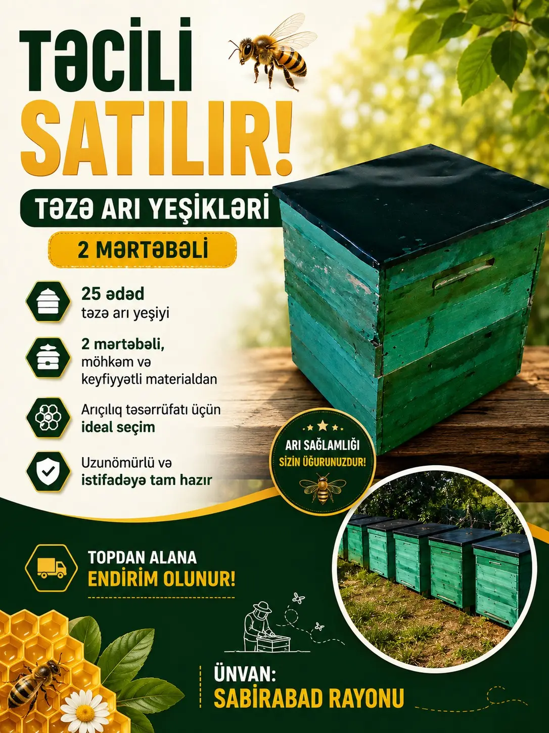 Arı yeşiyi — Heyvanlar, Quşlar, Balıqlar, Sabirabad