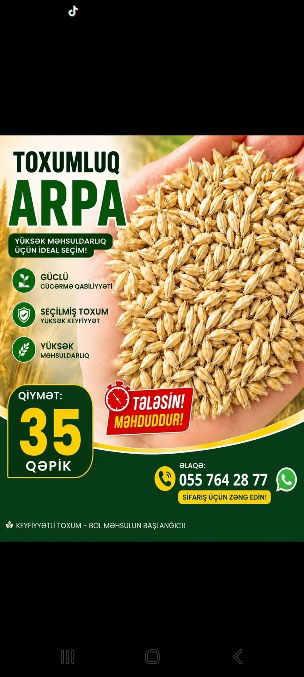 ARPA — Dənlilər, Otlar Yemlər,  Bitkilər, Bakı