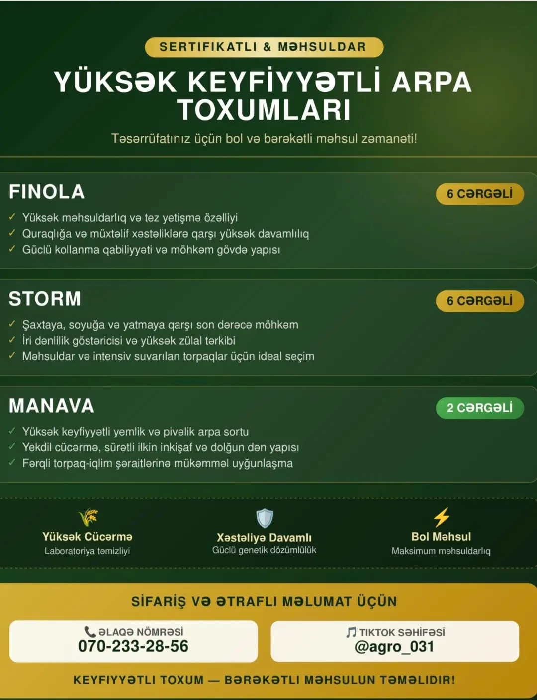 ARPA — Dənlilər, Otlar Yemlər,  Bitkilər, İsmayıllı