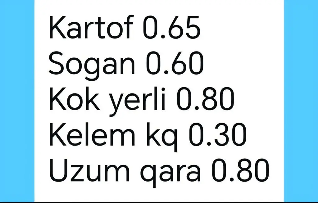 TƏRƏVƏZ — Tərəvəzlər və Göyərtilər, Bakı