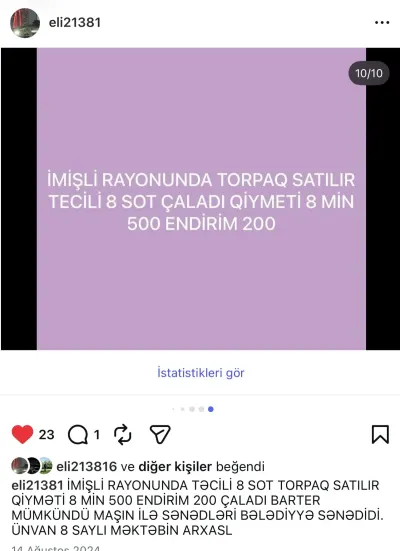 TORPAQ — Emal Olunmuş K/t Məhsulları, İmişli