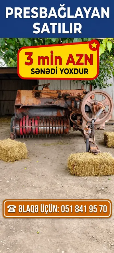 Pres bağlayan — K/T texnikası və ehtiyyat hissə, Bərdə