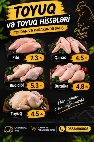 Toyuq əti — Heyvanlar, Quşlar, Balıqlar, Bakı